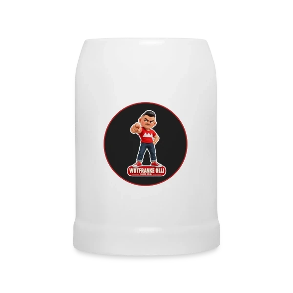 White beer mug with the Olli souvenir design.