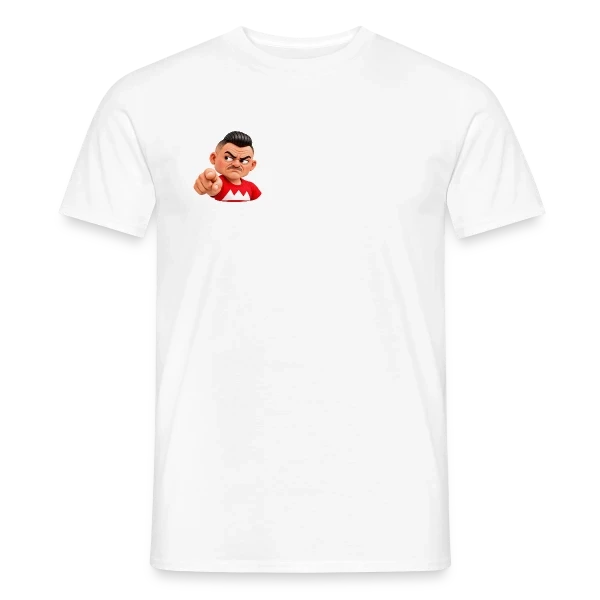 White men’s T-shirt with a small Olli logo on the right chest.